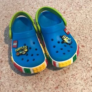 LEGO Crocs Light Blue/Green size 10/11